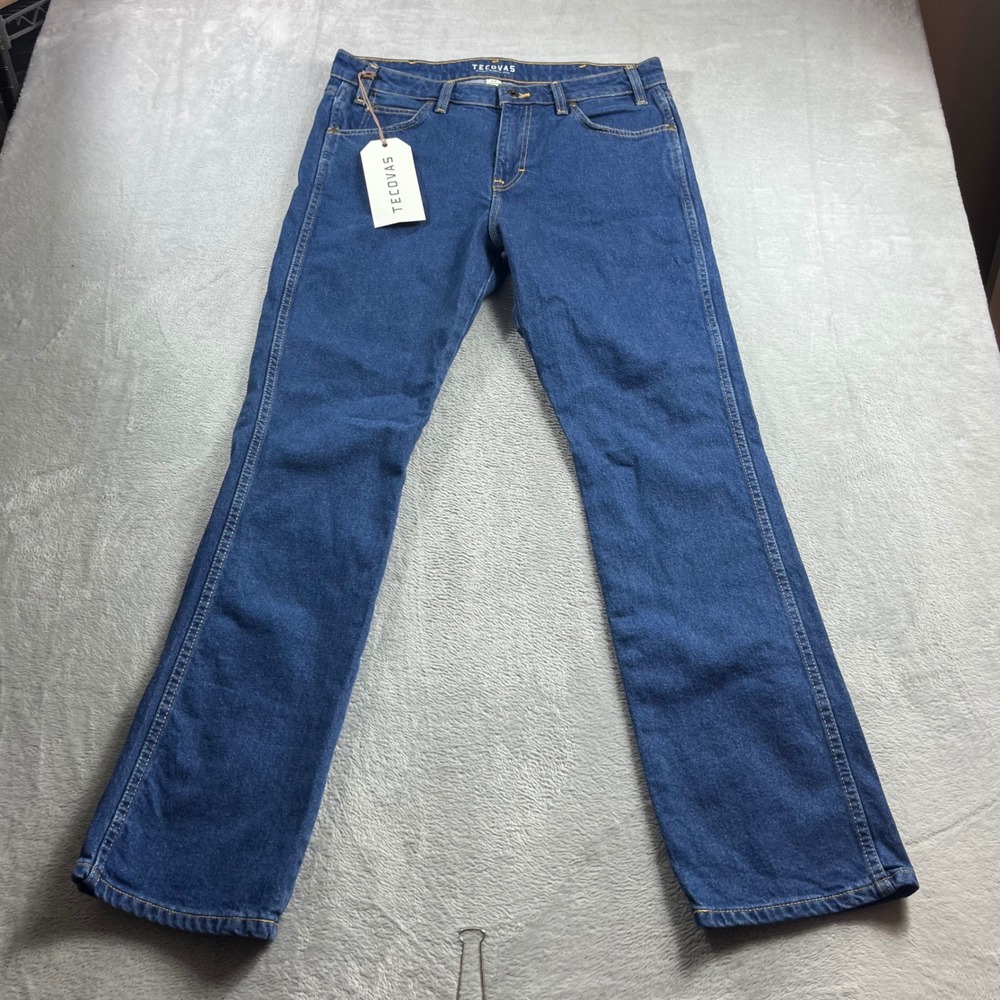 Tecovas Rugged Standard Jeans Mens 33x32 Slim Straight Medium Denim Blue NWT